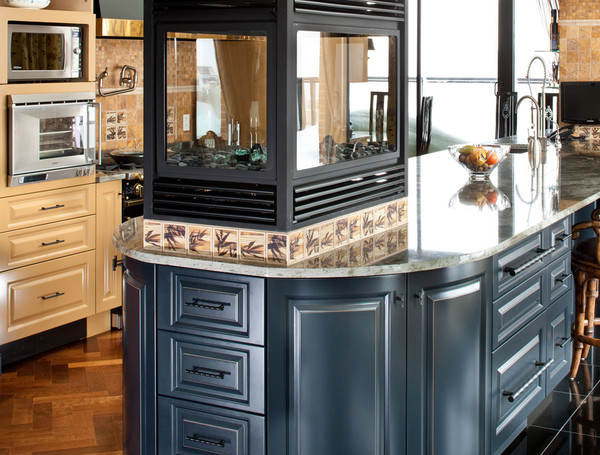 Armoire de cuisine bleue